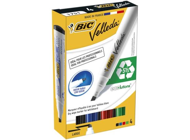Whiteboardpenn BIC Velleda 1751 ass (4) 